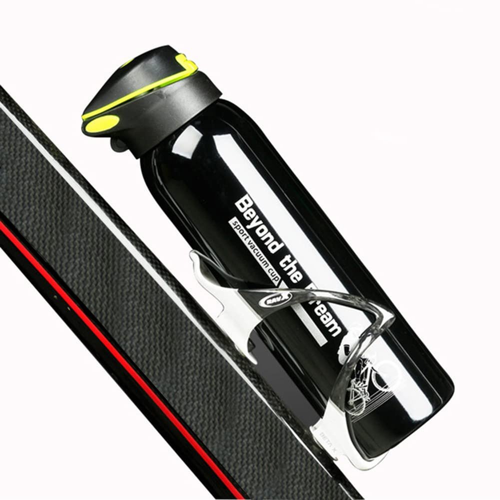 500ml Bicycle Water Bottle, Vacuum Stainless Steel Cycling Water Bottle, Modern Double Walled Simple Thermo Mug, Insulated Bike Water Bottle with Straw Lid & Flex Cap
