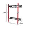 Signature Fitness 3 x 3 Wall Mounted Fold-in Power Cage Squat Rack with Adjustable Pull Up Bar and J Hooks - Space-Saving Home Gym, Red view 4