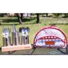 Indio Cutlery Set, Camping Silverware Kit Cutlery Organizer Utensil Picnic Set -17 Piece Mess Kit (Red) view 3
