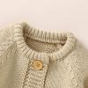 Ikevan 0-18 Months Baby Knitted Sweater Romper Long Sleeve One-Pieces Jumpsuit Outfits Hat Set for Newborn Girl Boy (Khaki, 12-18 Months) view 3
