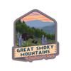 Die Cut Sticker Great Smoky Mountains National Park, Tennessee, Bear and Spring Flowers, Vinyl Sticker, (Waterproof Decal for Cars, Water Bottles, Laptops, Coolers), Large view 1