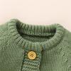 Ikevan 0-18 Months Baby Knitted Sweater Romper Long Sleeve One-Pieces Jumpsuit Outfits Hat Set for Newborn Girl Boy (Green, 12-18 Months) view 3