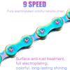 9 Speed Bike Chain Rainbow Chain for Bike 1/2" x11/128 116 Links Lightweight Bicycle ChainBike Chains MTN BTX MTB Mountain Bike Road Bicycle Chain view 3