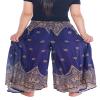 Lannaclothesdesign Palazzo Pants for Women Wide Leg Boho Harem Yoga Pants S M L XL Sizes (S, Dark Blue Peacock Flower, Length 41 inches) view 2