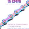 10 Speed Bike Chain Rainbow Chain for Bike 1/2" x11/128 116 Links Lightweight Bicycle ChainBike Chains MTN BTX MTB Mountain Bike Road Bicycle Chain view 3