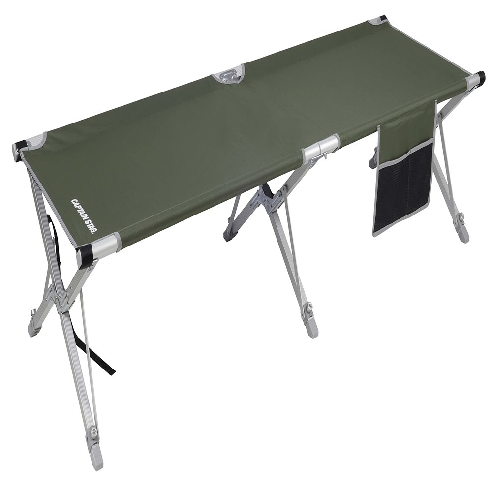 Captain Stag UB-2009 Outdoor Bed, Cot, Easy, Field GI Bed, Load Capacity 220.5 lbs (100 kg), Storage Bag Included, Olive