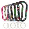 CampTek 6PCS Carabiner Caribeaner Clip,3" Large Aluminum D Ring Shape Carabeaner with 6PCS Keyring Keychain HookMulti Camouflage view 1