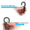 CampTek 6PCS Carabiner Caribeaner Clip,3" Large Aluminum D Ring Shape Carabeaner with 6PCS Keyring Keychain HookMulti Camouflage view 2