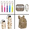 CampTek 6PCS Carabiner Caribeaner Clip,3" Large Aluminum D Ring Shape Carabeaner with 6PCS Keyring Keychain HookMulti Camouflage view 4