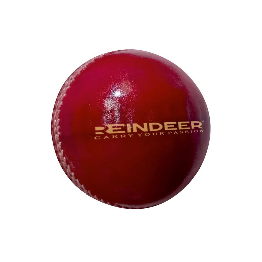 REINDEER Cricket Balls for Practice or Match A Grade Handstitched Made from (Red, Leather Plain Ball)