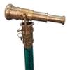 Vintage Victorian Foldable Telescope Cane  Antique Green Wooden Walking Stick with Nautical Brass Handle Handcrafted Stylish Mobility Aid view 4
