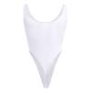 ABAFIP Men's Lingerie Solid Color Semi See Thru High Cut One Piece Thong Leotard Bodysuit Scoop Neck Mankini Swimwear Sexy Undershirt Underwear White One Size view 2