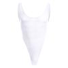 ABAFIP Men's Lingerie Solid Color Semi See Thru High Cut One Piece Thong Leotard Bodysuit Scoop Neck Mankini Swimwear Sexy Undershirt Underwear White One Size view 3
