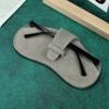 WAYNE'S DOG Genuine Leather Glasses Case Sunglasses Pouch Eyeglass Case, for Men and Women (Gray-Suede Leather) view 2