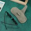 WAYNE'S DOG Genuine Leather Glasses Case Sunglasses Pouch Eyeglass Case, for Men and Women (Gray-Suede Leather) view 3