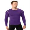 Men's Compression Long Sleeve Shirts, Cool Dry Sport Workout Underwear Shirt Athletic Baselayer Running Gym Tops Purple view 2