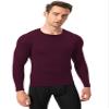 Men's Compression Long Sleeve Shirts, Cool Dry Sport Workout Underwear Shirt Athletic Baselayer Running Gym Tops Wine view 2
