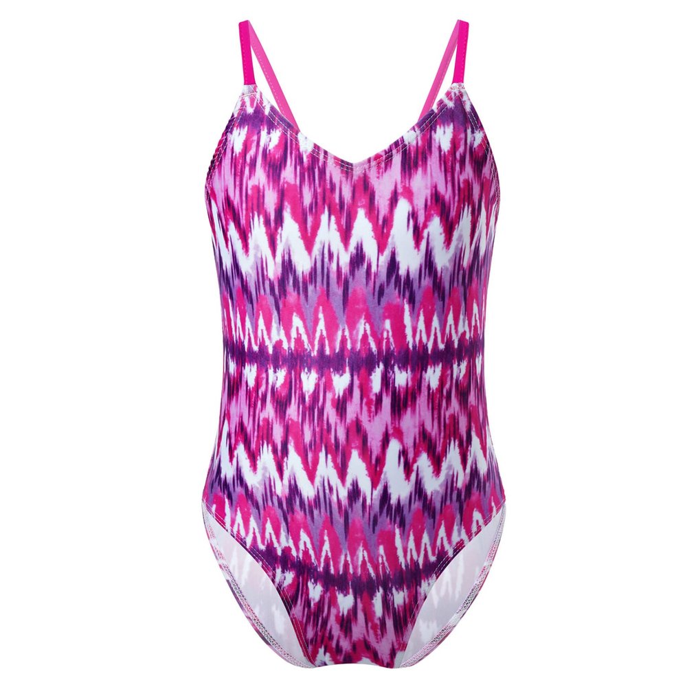 Hedmy Kids Girls One Piece Athletic Swimsuit Criss Cross Back Straps Summer Beach Sports Swimwear Bathing Suit B#Rose_Red 3 Years
