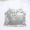 Manyakai Kids Girls Sequins Camisole Tank Top Spaghetti Straps Tee Shirts Top Dance Performance Tops White 8 Years view 3