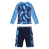 Yihuimin Boys 2 Pieces Shark Swimsuit Long Sleeve Rashguard Shirt with Boardshorts Navy Blue Shark 5-6 Years view 2