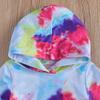 1-6T Toddler Baby Boy Girl Ribbed Tie Dye Hoodie Pullover T-Shirt Tops+Long Pants Outfit Set Girls Fall Winter Clothes (Rose Blue Baby outifts, 5T-6T) view 4