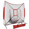 F2C 7'x7' Baseball and Softball Practice Net Portable Hitting Pitching Net with Strike Zone Target, Bow Frame and Carry Bag, Baseball Equipment Great for All Skill Levels view 4