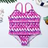 Hedmy Kids Girls One Piece Athletic Swimsuit Criss Cross Back Straps Summer Beach Sports Swimwear Bathing Suit B#Rose_Red 4 Years view 3