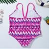 Hedmy Kids Girls One Piece Athletic Swimsuit Criss Cross Back Straps Summer Beach Sports Swimwear Bathing Suit B#Rose_Red 4 Years view 4