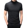 Freebily Mens Basic Turtleneck Short Sleeve T-Shirts Slim Fit Undershirt Solid Knitwear Sweaters Black X-Large view 1