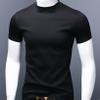 Freebily Mens Basic Turtleneck Short Sleeve T-Shirts Slim Fit Undershirt Solid Knitwear Sweaters Black X-Large view 3