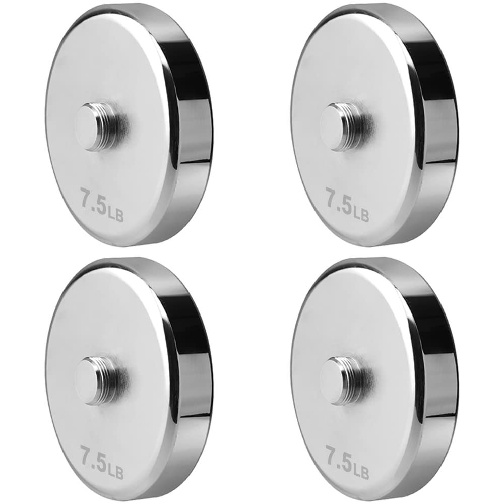 4 Pieces 7.5b Weight Plates for 50lb Steel Dumbbells (Standard-Finish 47.5lb)