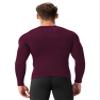 Men's Compression Long Sleeve Shirts, Cool Dry Sport Workout Underwear Shirt Athletic Baselayer Running Gym Tops Wine view 3