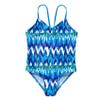 Hedmy Kids Girls One Piece Athletic Swimsuit Criss Cross Back Straps Summer Beach Sports Swimwear Bathing Suit A#Lake_Blue 4 Years view 3