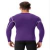 Men's Compression Long Sleeve Shirts, Cool Dry Sport Workout Underwear Shirt Athletic Baselayer Running Gym Tops Purple view 3