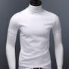 Freebily Mens Basic Turtleneck Short Sleeve T-Shirts Slim Fit Undershirt Solid Knitwear Sweaters White XX-Large view 4