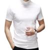 Freebily Mens Basic Turtleneck Short Sleeve T-Shirts Slim Fit Undershirt Solid Knitwear Sweaters White Medium view 1