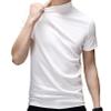 Freebily Mens Basic Turtleneck Short Sleeve T-Shirts Slim Fit Undershirt Solid Knitwear Sweaters White Medium view 2
