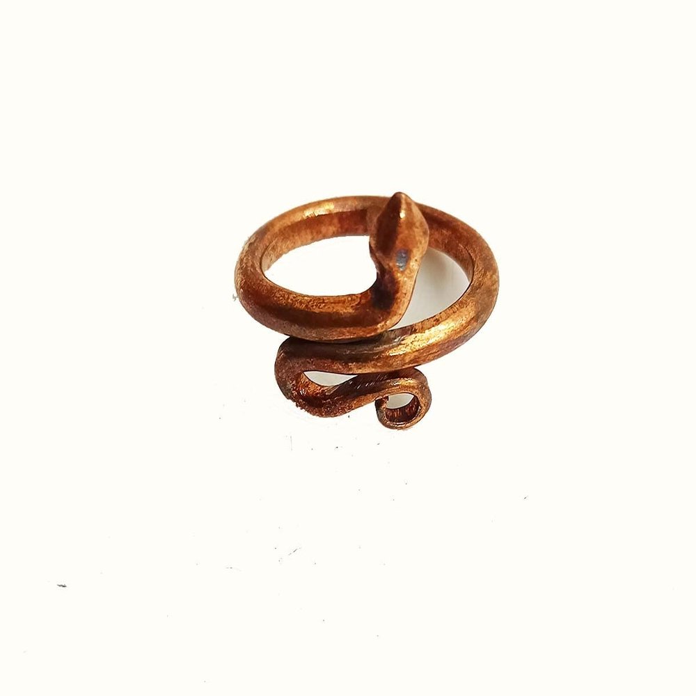 ABN EXPORTS Consecrated Copper Snake Ring Tamba Snake Ring Art & Tarrot Isha Rings