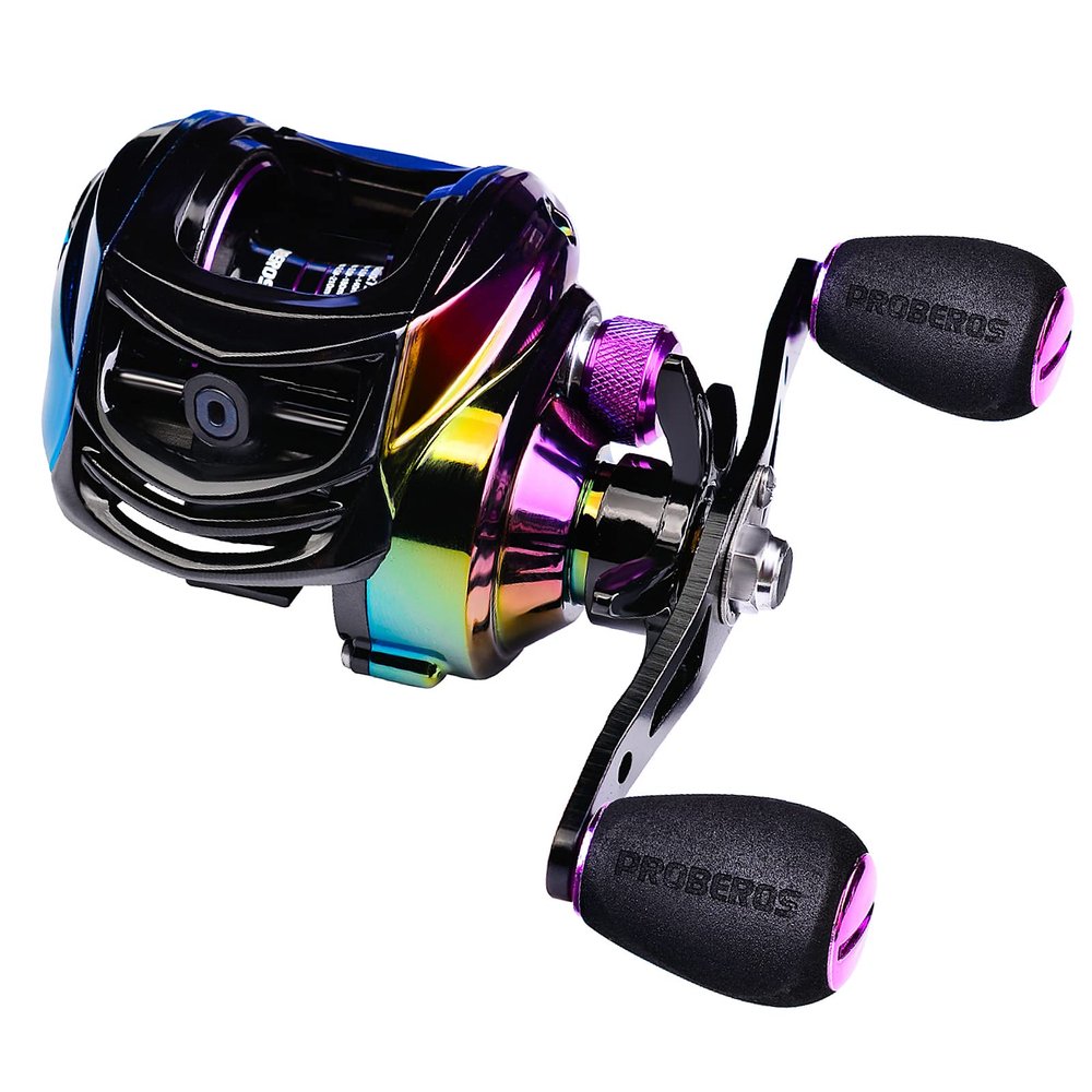 Doorslay Baitcasting Reels - Colorful Fishing Reel, 9+1 BB Bearing Fishing Baitcast Reel High Speed 7.2:1 Fishing Reel Bait Cast Wheel Left/Right Hand Fishing Accessory Magnetic Braking System