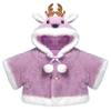 Hularka Baby Girls Infant Fur Warm Coat Cloak Overcoat Antlers Hoodies Capes Outerwear Coats Purple 9-12 Months view 1