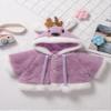 Hularka Baby Girls Infant Fur Warm Coat Cloak Overcoat Antlers Hoodies Capes Outerwear Coats Purple 9-12 Months view 3