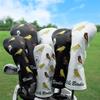Golf Club Headcover Golf Birdie Birds Driver Fairway Wood Hybrid Wood Head Cover Mallet Blade Putter Cover 3pcs 1pc for Golf Wood Club Head, White view 2