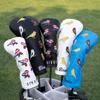 Golf Club Headcover Golf Birdie Birds Driver Fairway Wood Hybrid Wood Head Cover Mallet Blade Putter Cover 3pcs 1pc for Golf Wood Club Head, White view 4