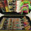 Qievcrme Fly Fishing Flies Kit Trout Steelhead Salmon Bass Flies Assortment 32pcs-148pcs Include Dry Wet Flies Nymphs Streamers Maggot(114Pcs/Kit-16 Mixed Styles) view 3