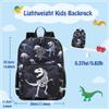 Kids School Backpack,VONXURY Cute Lightweight Preschool Backpack for Toddler Boys with Chest BuckleBlack Dinosaur) view 2