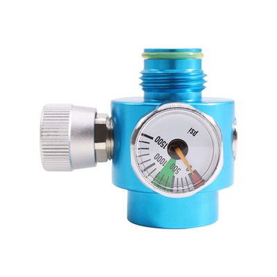 ZCTCL New Paintball Inner Thread,CO2 Cylinder Tank,On/Off Valve with 1500Psi Gauge,G1/2-14 (Blue)