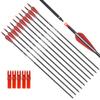 Archery Carbon Arrow Hunting Target Practice Arrows 26 Inch with Removable Tips for Compound & Recurve Bow 500 Spine 12PCS view 1