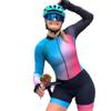 CYTSH Cycling Suit Team Triathlon Suit Womens Jersey Cycling Skinsuit Summer Bicycle Set Long Sleeve Bodysuit GEL Pad (Color : 10, Size : Medium)