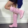 Bcshiye Women's Knee High Boot,Suede Warm Wedge Long Boots Slouchy Knee High Boots Casual Mid Calf Combat Riding Boots view 4