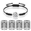 20 Pcs Volleyball Bracelet Sports Charm Bracelet Adjustable Volleyball Charm Bracelet Volleyball Jewelry Braided Rope Bracelet with Charm, Volleyball Gifts for Girl Boy Women Men Teens Team Player Friendship(Black) view 1